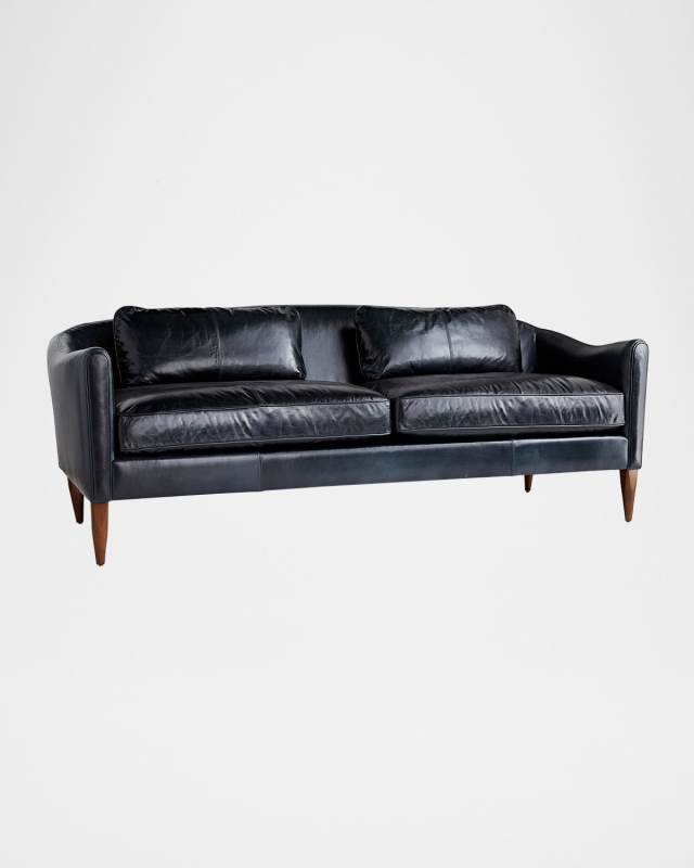 Vincent Leather Sofa, 80.5"